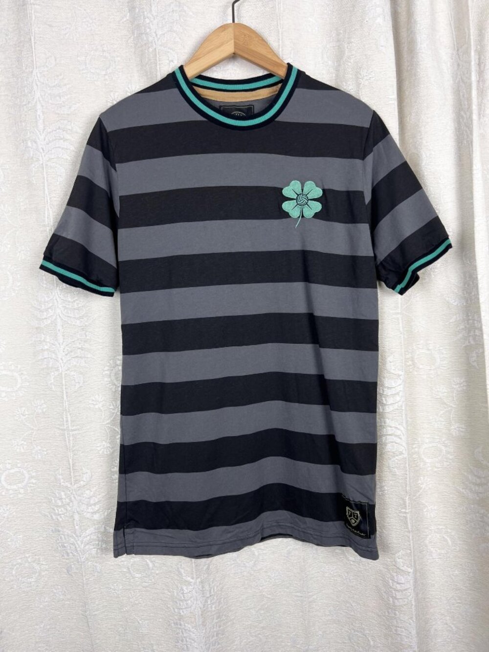 Football Town The Clover rugby stripe tshirt Ireland embroidered slim fit soccer